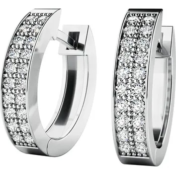 Náušnice Dámské náušnice bílé zlato 585/1000 zirkon oválky 10950-B-ZIR