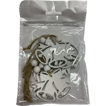 Vánoční dekorace Zvonek bílý B 5 cm