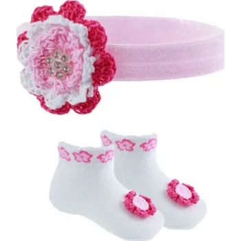 Kojenecká čepice 2-dílná sada čelenka + ponožky Baby