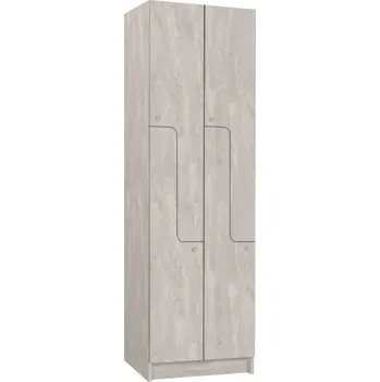 TRITON šatní skříň lamino se 4 boxy a dveřmi ve tvaru Z T1970, dekor beton + doprava zdarma