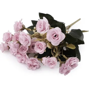 Stoklasa Mini růže umělá kytice 30 cm světle starofialová