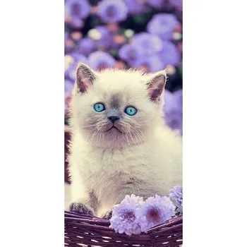 Dětská osuška froté Carbotex - CATLOVER s fialovou - 70x140cm