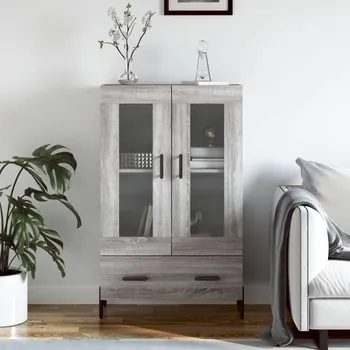 Příborník do zásuvky vidaXL Skříň highboard 69,5 x 31 x 115 cm kompozitní dřevo [828308] Barva: šedá sonoma