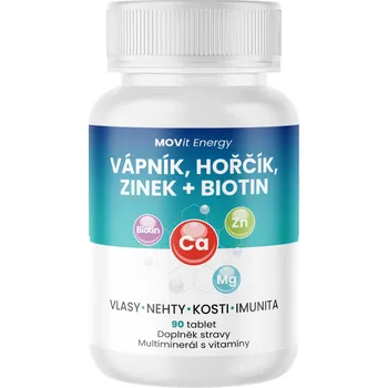MOVit Energy Vápník, Hořčík, Zinek + Biotin 90 tbl.