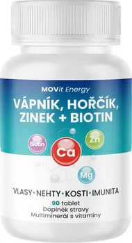 MOVit Energy Vápník, Hořčík, Zinek + Biotin 90 tbl.