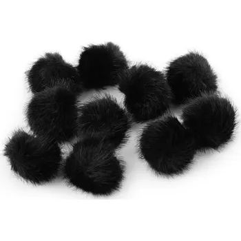 Kožešinová bambule s poutkem Ø3,5 cm, barva 9 černá