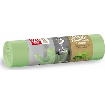 Pytle na odpadky Anna Zaradna Pytle na odpadky s uchy ANNA ZARADNA, vůně máty, 120 l, 6 ks, máta
