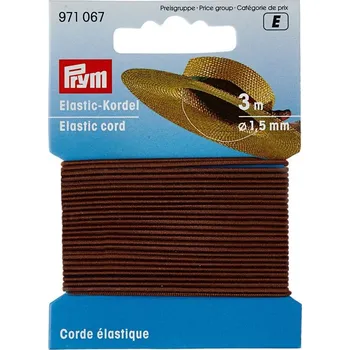 PRYM Elastická šňůrka, 1,5 mm, hnědá, 3 m