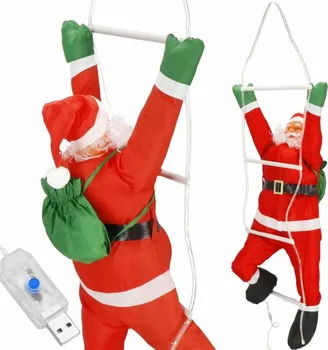Vánoční osvětlení Springos CA1028 LED Santa Claus na žebříku 90 cm teplá bílá