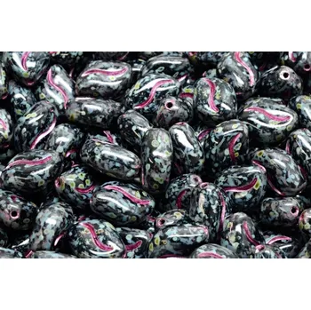 Dětské navlékací korálky Oboustranná vlnitá zrnka 11x8 mm č. 16