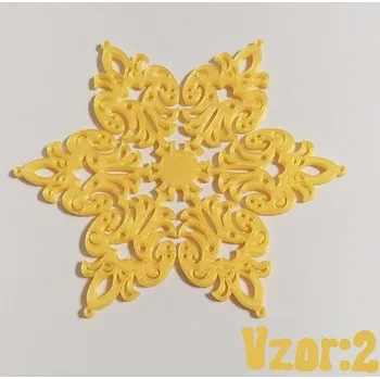 Sněhová vločka 2 - plastová dekorace - Červená