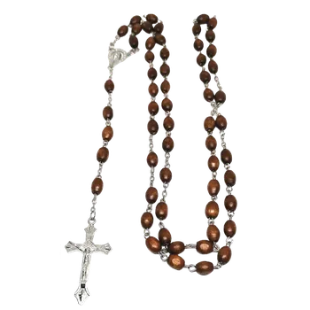 Šperk Růženec s dřevěnými oválnými korálky – přírodní modlitební pomůcka pro duchovní praxi