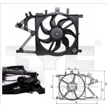 Chladič motoru Větrák, chlazení motoru TYC 825-0007