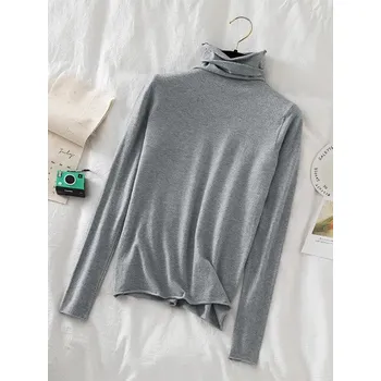 Dámský svetr Dámský měkoučký rolák s dlouhým rukávem Barva: Šedá