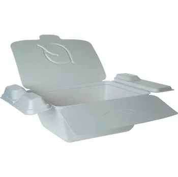 Jednorázové nádobí Jídelní menu box z cukrové třtiny 210x190x61mm(1700ml)/ DOPRODEJ 49 KS