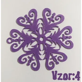 Sněhová vločka 4 - plastová dekorace - Černá