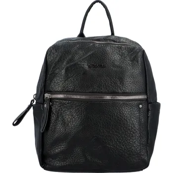 Městský batoh Prostorný dámský koženkový batoh Knut, černá