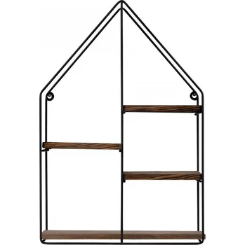 police Nástěnná police Lilac I černá/ořech