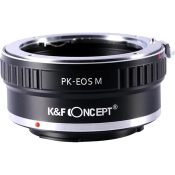 Redukce K&F Concept z objektivu Pentax K na CANON EOS M (Umožní nasadit objektiv s bajonetem PK na fotoaparáty CANON EOS M)
