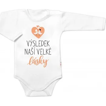 Body dlouhý rukáv, Výsledek naší velké lásky, Baby Nellys, bílé, 56 (1-2m)