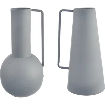 Váza Váza plech šedá 21 cm 2ASS