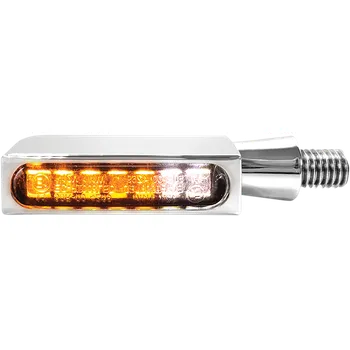 Osvětlení pro motocykl a Blinkry s pozičním světlem motocyklu HEINZ BIKES TURNSIG/PL BLOKK barva chromová, pár