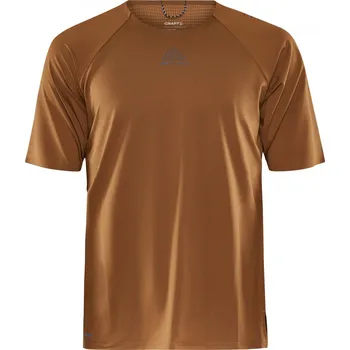 Běžecké oblečení Pánské běžecké triko CRAFT Pro Trail Ss hnědé Velikost: M