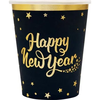 Party dekorace Papírové kelímky Happy new year 6 ks