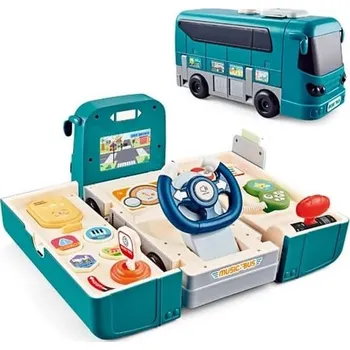 Hračka pro nejmenší Školní autobus hudební plastový 32,4 x 15 x 18 cm modrý