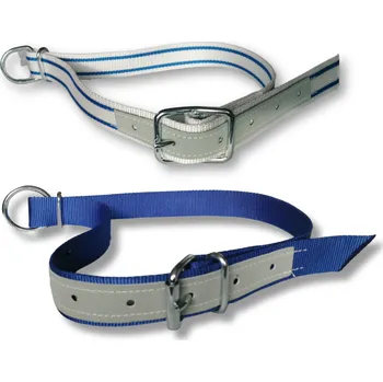 Chov hospodářského zvířete Řemen krční podšitý se zajištěním s kroužkem, 110 cm, modrý