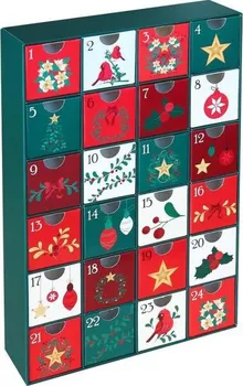 Vánoční dekorace Godan Adventní kalendář šuplíčky 32,5 x 22 cm