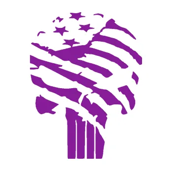 Samolepicí dekorace na vozidlo Punisher 005 s americkou vlajkou (14 - fialová) SAMOLEPKA NA AUTO, NÁLEPKA, FÓLIE, POLEP, TUNING, VLASTNÍ TEXT, TISK, AUTOSAMOLEPKY.cz, POLEPY, OBRÁZEK, LOGO, 3D STICKERS