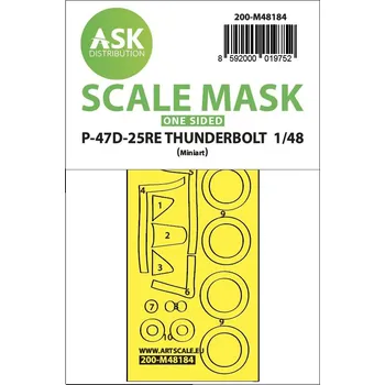 Plastikový model ASK 1/48 P-47D-25RE Thunderbolt one-sided express fit mask for MINIART