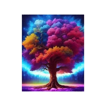 Diamantové malování Diamantové malování - Mnohobarevný strom č. 1113 - 65x85cm