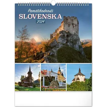 Kalendář Nástenný kalendár Pamätihodnosti Slovenska 2024, 30 x 34 cm