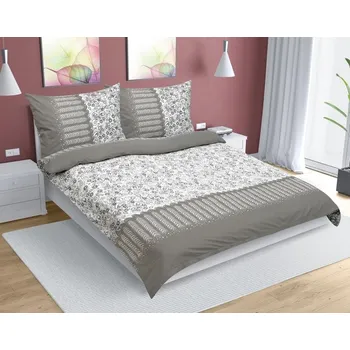 Povlečení Povlečení bavlna na dvoudeku 1x 220x200, 2ks 70x90 cm louka šedá