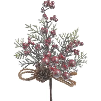 Vánoce Ex Herbis AHDL Zápich větvička s bobulemi zimní červená 26 cm