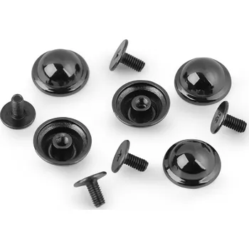 Kabelka Kovové nožičky na kabelku 13 mm, ozdobný šroub, nikl černý