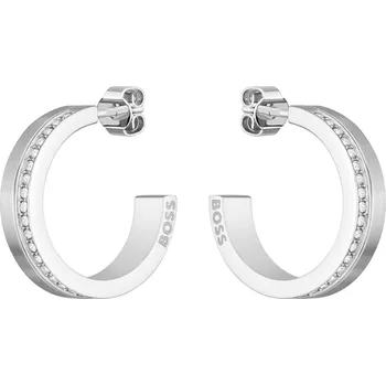 Náušnice Hugo Boss Slušivé ocelové kruhové náušnice 1580526 + 2 měsíce na vrácení zboží