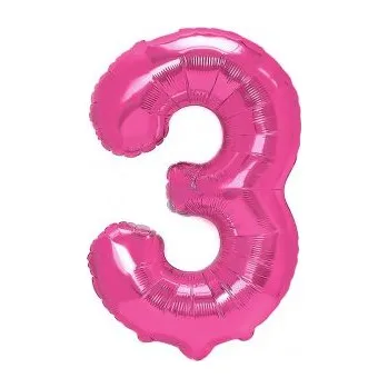 Balónek Party Pal Fóliové balónky tm. růžové č. 0- 9 40 cm Číslo: 3