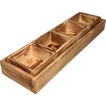 Úložný box Box s krabičkami opálený 48x14x7 cm