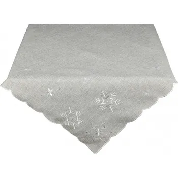 ubrus Vesna Vánoční ubrus středový 85x85 cm Vločky šedé