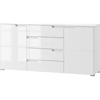 Komoda Komoda 2-dveřová se zásuvkami SELENE 8 bílá lesk