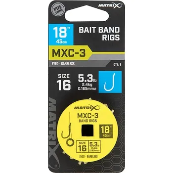 Rybářský háček 8ks - Hotový Návazec Matrix MXC-3 18” Bait Band Rigs 0,165mm/Vel. 16