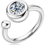 Stříbrný zásnubní prsten s MOISSANIT, vel. 52