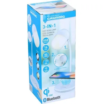 Stojací lampa GRUNDIG Stolní lampa LED s bezdrátovou nabíječkou na mobil 3v1 ED-247254