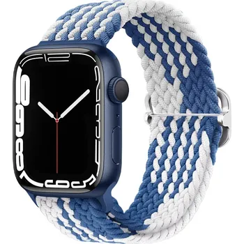 Řemínek na hodinky X-SITE Řemínek pro Apple watch nylonový 42/44/45/49mm modrobílý