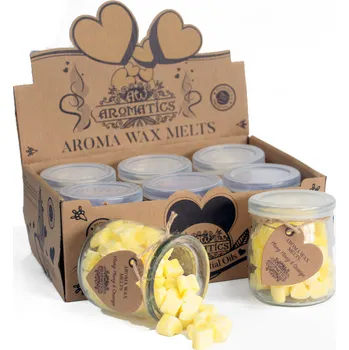 Aroma Vonné Vosky - YLANG YLANG & POMERANČ 16ks/sklenice (Sojové vonné Vosky Vyrobeny z Čistých Esenciálních Olejů - Srdíčka 16 ks ve sklenici)