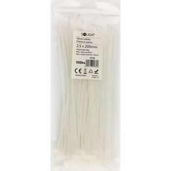 Chlapecké tričko Vázací nylonové pásky Solight 2,5x200 mm 100 ks - průhledné