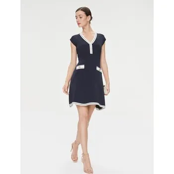 Dámská móda Guess Úpletové šaty Febe 4RGK08 5790Z Tmavomodrá Regular Fit 40